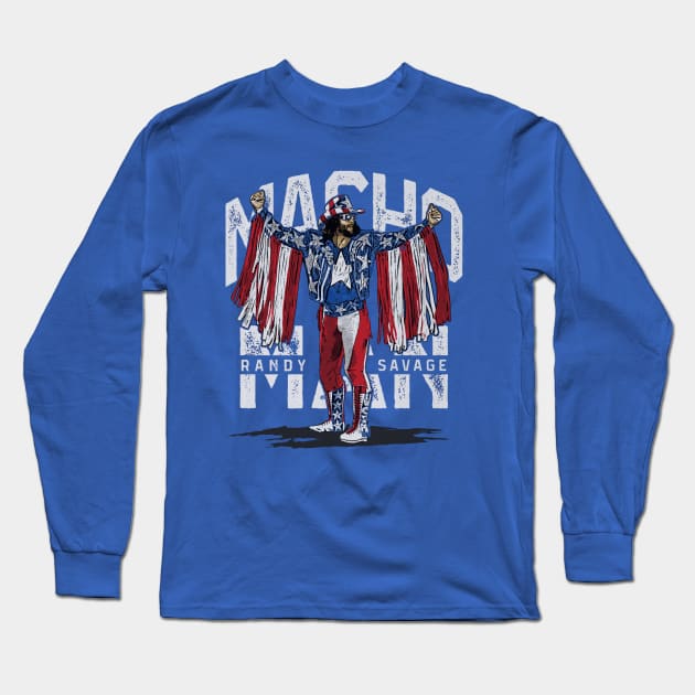 Macho Man Stars And Stripes Long Sleeve T-Shirt by MunMun_Design